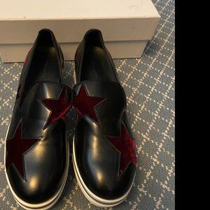 Stella McCartney  Black Vegan Leather Sneaker Loafer, Size 38